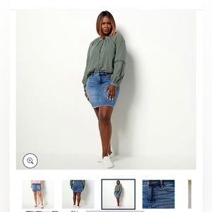 Candace Cameron Bure Regular Pacific Denim Skirt with Frayed Hem size 14